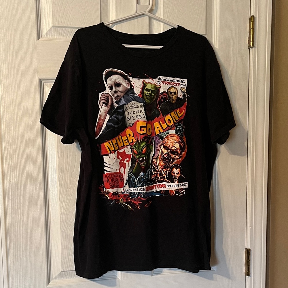 Halloween Nights Black Graphic T-Shirt Iconic Horror